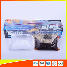 China 2 secciones en bolsos reutilizables claros de 1 del bolso almacenamiento de la comida con el cierre en la parte superior proveedor