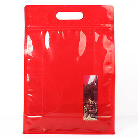China El color rojo se levanta el material de la categoría alimenticia de los bolsos del Ziplock para la galleta de la patata proveedor