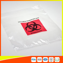 China El Biohazard claro plástico empaqueta los bolsos del canguro para el uso médico del laboratorio con el cierre en la parte superior proveedor